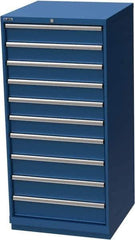 LISTA - 10 Drawer, Modular Storage Cabinet - Steel, 28-1/4" Wide x 28-1/2" Deep x 59-1/2" High, Blue - Eagle Tool & Supply