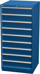LISTA - 9 Drawer, Modular Storage Cabinet - Steel, 28-1/4" Wide x 28-1/2" Deep x 59-1/2" High, Blue - Eagle Tool & Supply