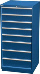 LISTA - 8 Drawer, Modular Storage Cabinet - Steel, 28-1/4" Wide x 28-1/2" Deep x 59-1/2" High, Blue - Eagle Tool & Supply
