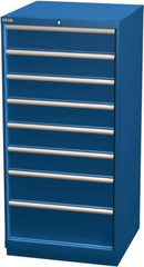 LISTA - 8 Drawer, Modular Storage Cabinet - Steel, 28-1/4" Wide x 28-1/2" Deep x 59-1/2" High, Blue - Eagle Tool & Supply
