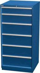 LISTA - 6 Drawer, Modular Storage Cabinet - Steel, 28-1/4" Wide x 28-1/2" Deep x 59-1/2" High, Blue - Eagle Tool & Supply