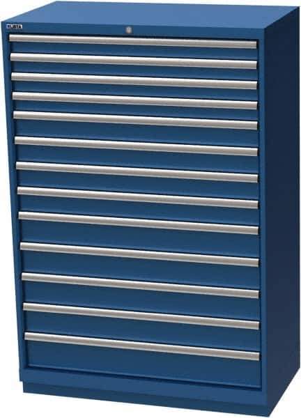 LISTA - 13 Drawer, Modular Storage Cabinet - Steel, 40-1/4" Wide x 22-1/2" Deep x 59-1/2" High, Blue - Eagle Tool & Supply