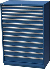 LISTA - 13 Drawer, Modular Storage Cabinet - Steel, 40-1/4" Wide x 22-1/2" Deep x 59-1/2" High, Blue - Eagle Tool & Supply