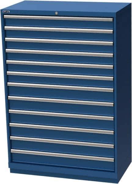 LISTA - 12 Drawer, Modular Storage Cabinet - Steel, 40-1/4" Wide x 22-1/2" Deep x 59-1/2" High, Blue - Eagle Tool & Supply