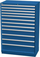 LISTA - 12 Drawer, Modular Storage Cabinet - Steel, 40-1/4" Wide x 22-1/2" Deep x 59-1/2" High, Blue - Eagle Tool & Supply