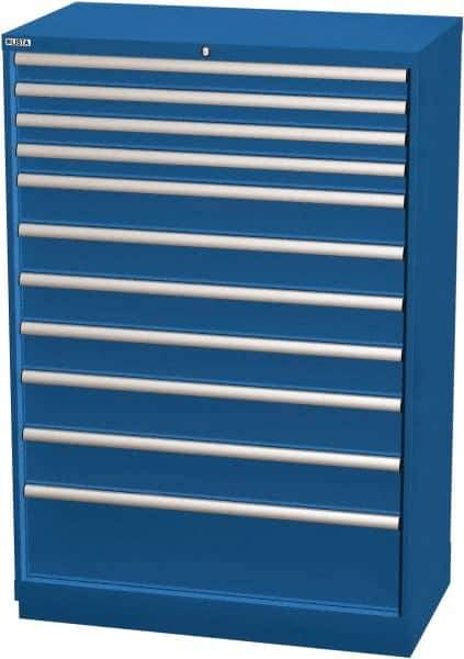 LISTA - 11 Drawer, Modular Storage Cabinet - Steel, 40-1/4" Wide x 22-1/2" Deep x 59-1/2" High, Blue - Eagle Tool & Supply