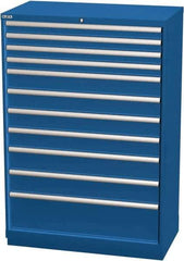 LISTA - 11 Drawer, Modular Storage Cabinet - Steel, 40-1/4" Wide x 22-1/2" Deep x 59-1/2" High, Blue - Eagle Tool & Supply