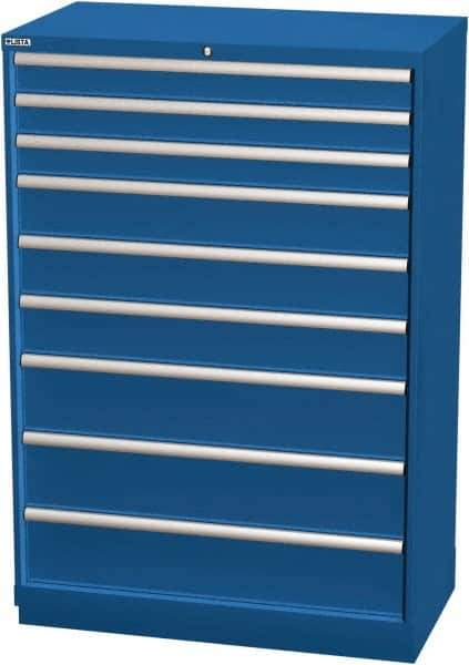 LISTA - 9 Drawer, Modular Storage Cabinet - Steel, 40-1/4" Wide x 22-1/2" Deep x 59-1/2" High, Blue - Eagle Tool & Supply