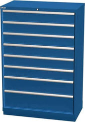 LISTA - 8 Drawer, Modular Storage Cabinet - Steel, 40-1/4" Wide x 22-1/2" Deep x 59-1/2" High, Blue - Eagle Tool & Supply