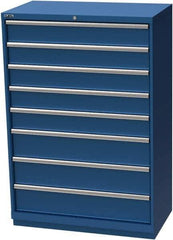 LISTA - 8 Drawer, Modular Storage Cabinet - Steel, 40-1/4" Wide x 22-1/2" Deep x 59-1/2" High, Blue - Eagle Tool & Supply