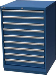 LISTA - 9 Drawer, Modular Storage Cabinet - Steel, 28-1/4" Wide x 28-1/2" Deep x 41-3/4" High, Blue - Eagle Tool & Supply