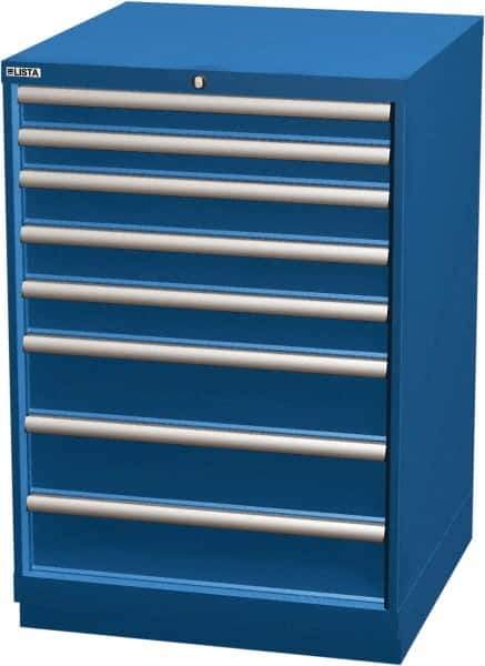 LISTA - 8 Drawer, Modular Storage Cabinet - Steel, 28-1/4" Wide x 28-1/2" Deep x 41-3/4" High, Blue - Eagle Tool & Supply