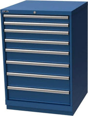 LISTA - 8 Drawer, Modular Storage Cabinet - Steel, 28-1/4" Wide x 28-1/2" Deep x 41-3/4" High, Blue - Eagle Tool & Supply