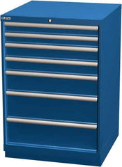 LISTA - 7 Drawer, Modular Storage Cabinet - Steel, 28-1/4" Wide x 28-1/2" Deep x 41-3/4" High, Blue - Eagle Tool & Supply