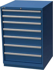LISTA - 7 Drawer, Modular Storage Cabinet - Steel, 28-1/4" Wide x 28-1/2" Deep x 41-3/4" High, Blue - Eagle Tool & Supply
