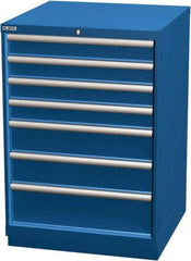 LISTA - 7 Drawer, Modular Storage Cabinet - Steel, 28-1/4" Wide x 28-1/2" Deep x 41-3/4" High, Blue - Eagle Tool & Supply