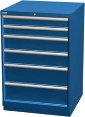 LISTA - 6 Drawer, Modular Storage Cabinet - Steel, 28-1/4" Wide x 28-1/2" Deep x 41-3/4" High, Blue - Eagle Tool & Supply