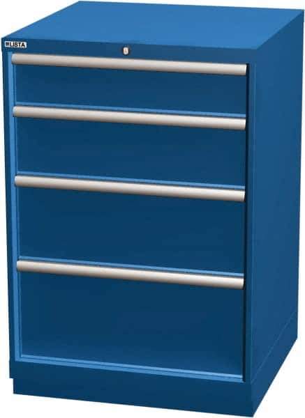 LISTA - 4 Drawer, Modular Storage Cabinet - Steel, 28-1/4" Wide x 28-1/2" Deep x 41-3/4" High, Blue - Eagle Tool & Supply