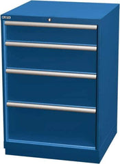 LISTA - 4 Drawer, Modular Storage Cabinet - Steel, 28-1/4" Wide x 28-1/2" Deep x 41-3/4" High, Blue - Eagle Tool & Supply
