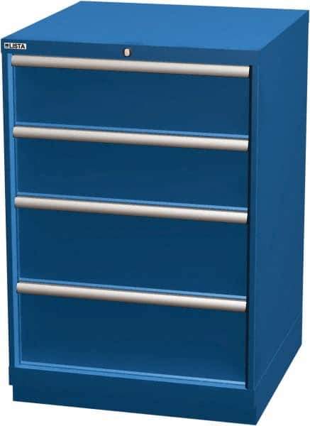 LISTA - 4 Drawer, Modular Storage Cabinet - Steel, 28-1/4" Wide x 28-1/2" Deep x 41-3/4" High, Blue - Eagle Tool & Supply