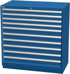 LISTA - 10 Drawer, Modular Storage Cabinet - Steel, 40-1/4" Wide x 22-1/2" Deep x 41-3/4" High, Blue - Eagle Tool & Supply