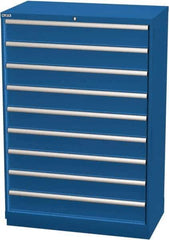 LISTA - 9 Drawer, Modular Storage Cabinet - Steel, 40-1/4" Wide x 22-1/2" Deep x 59-1/2" High, Blue - Eagle Tool & Supply