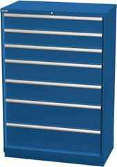LISTA - 7 Drawer, Modular Storage Cabinet - Steel, 40-1/4" Wide x 22-1/2" Deep x 59-1/2" High, Blue - Eagle Tool & Supply