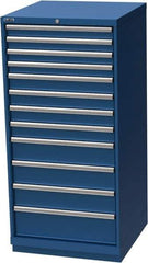 LISTA - 12 Drawer, Modular Storage Cabinet - Steel, 28-1/4" Wide x 28-1/2" Deep x 59-1/2" High, Blue - Eagle Tool & Supply