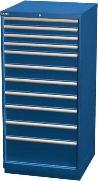 LISTA - 11 Drawer, Modular Storage Cabinet - Steel, 28-1/4" Wide x 28-1/2" Deep x 59-1/2" High, Blue - Eagle Tool & Supply