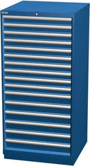 LISTA - 16 Drawer, Modular Storage Cabinet - Steel, 28-1/4" Wide x 28-1/2" Deep x 59-1/2" High, Blue - Eagle Tool & Supply