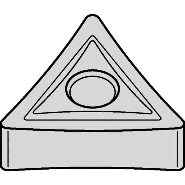 Kennametal - TNGP331 Grade KCU10 Carbide Turning Insert - TiAlN Finish, 60° Triangle, 3/8" Inscr Circle, 3/16" Thick, 1/64" Corner Radius - Eagle Tool & Supply
