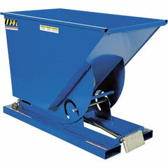 Vestil - 2,000 Lb Load Capacity, 3/4 Cu Yd, Steel Self-Dumping Hopper - 31-11/16" Wide x 61-1/8" Long x 42-11/16" High, Blue - Eagle Tool & Supply