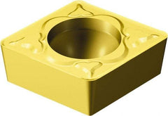 Sandvik Coromant - CCMT32.52 PM Grade 1525 Cermet Turning Insert - TiCN/TiN Finish, 80° Diamond, 3/8" Inscr Circle, 5/32" Thick, 1/32" Corner Radius - Eagle Tool & Supply
