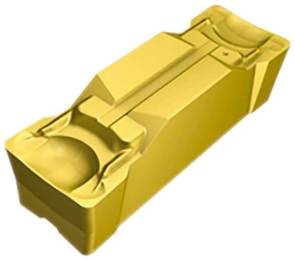 Sandvik Coromant - E2N123 GM Grade 2135, 2.39mm Cutting Width Carbide Grooving Insert - 18.4mm Max Depth of Cut, Neutral, 0.2mm Corner Radius, TiCN/Al2O3/TiN Finish - Eagle Tool & Supply