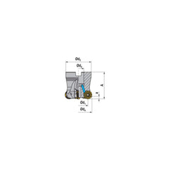 Indexable Copy Face Mills; Maximum Depth Of Cut: 0.1180 in; Compatible Insert Size Code: RNHU 1205..; Arbor Hole Diameter (mm): 0.50; Maximum Ramping Angle: 0  ™; Overall Height (mm): 1.5000 in; Series: A252-12; Number of Cutter Inserts: 4; Cutter Style: