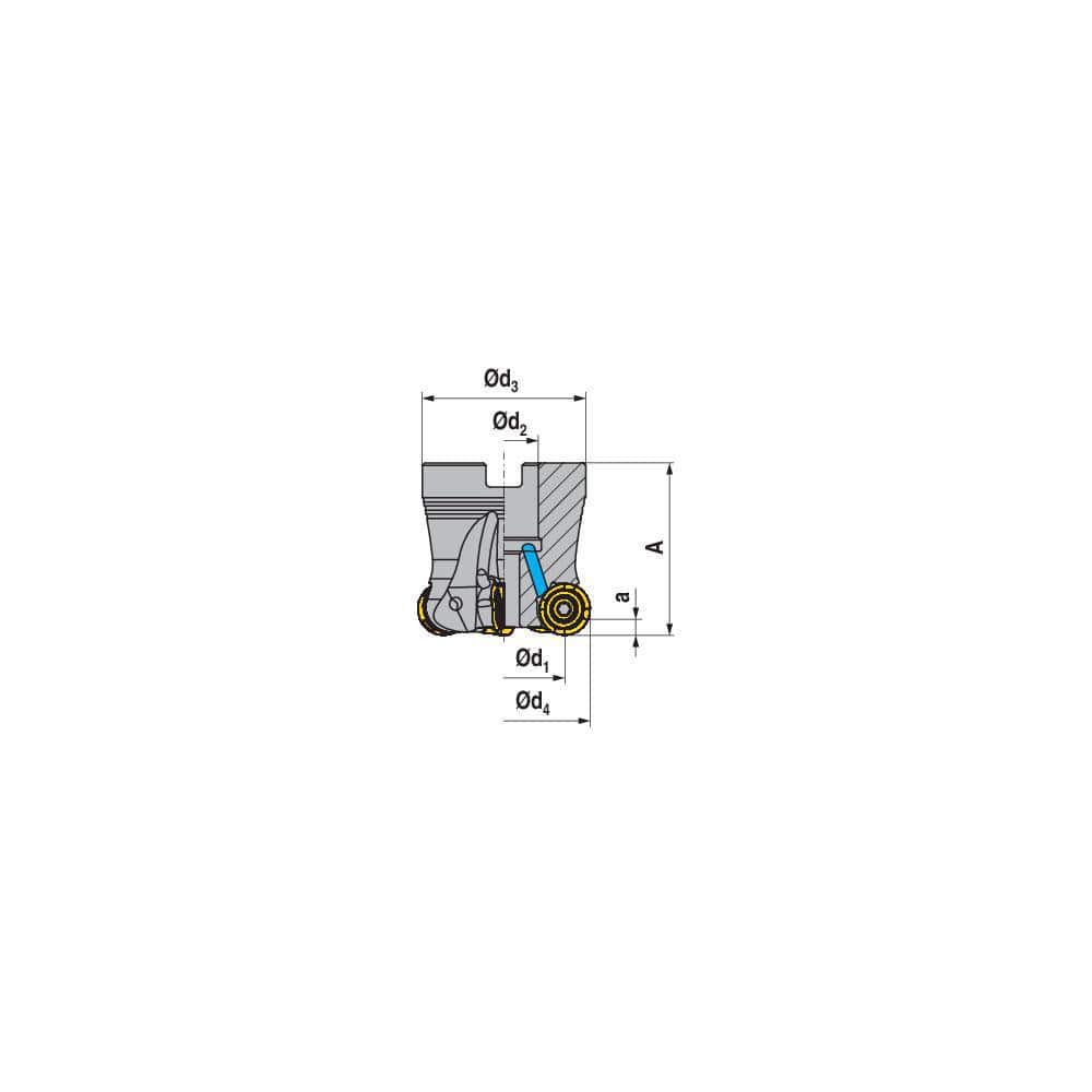 Indexable Copy Face Mills; Maximum Depth Of Cut: 0.1180 in; Compatible Insert Size Code: RNHU 1205..; Arbor Hole Diameter (mm): 1.00; Maximum Ramping Angle: 0  ™; Overall Height (mm): 2.2500 in; Series: A252-12; Number of Cutter Inserts: 7; Cutter Style: