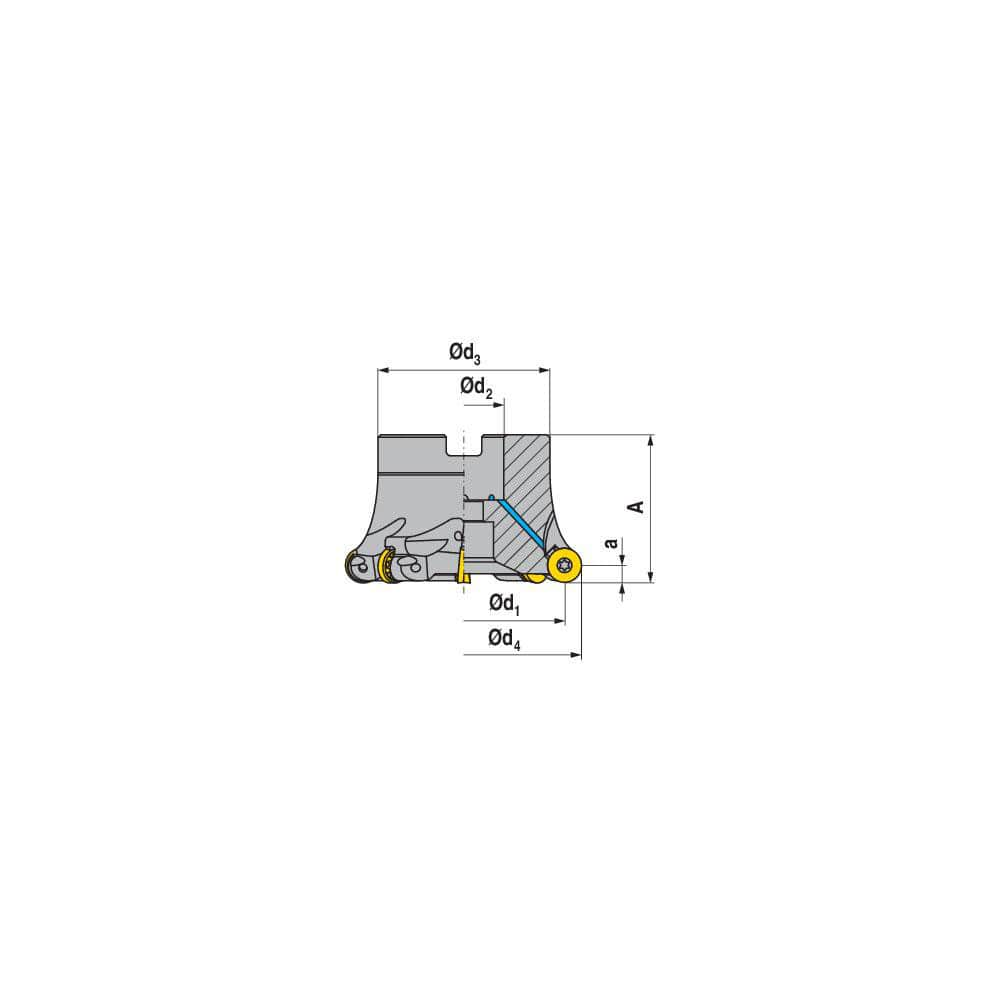 Indexable Copy Face Mills; Maximum Depth Of Cut: 10.00 mm; Compatible Insert Size Code: RP.X 2006..; Arbor Hole Diameter (mm): 40.00; Maximum Ramping Angle: 1.7  ™; Overall Height (mm): 63.00 mm; Series: A251-20; Number of Cutter Inserts: 6; Cutter Style: