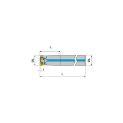 Indexable High-Feed End Mill: 32 mm Cut Dia, 32 mm Cylindrical Shank Uses 2 XOLX Inserts, 2 mm Max Depth, 250 mm OAL, Through Coolant