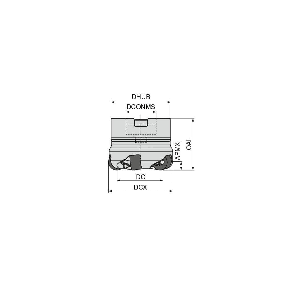 Indexable Copy Face Mills; Maximum Depth Of Cut: 6.00 mm; Compatible Insert Size Code: RN.. 1207; Arbor Hole Diameter (mm): 22.00; Maximum Ramping Angle: 0  ™; Overall Height (mm): 40.00 mm; Series: A262-12; Number of Cutter Inserts: 6; Cutter Style: A262