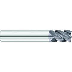 3/4 x 3/4 x 1-1/2 x 4 OAL .035 C/R 5 Flute Carbide End Mill - Round Shank-AlCrN Coated - Eagle Tool & Supply
