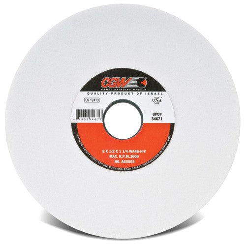 7″ × 1/4″ × 1 1/4″ - WA120 KV - T1 - White Grinding Wheel - Eagle Tool & Supply