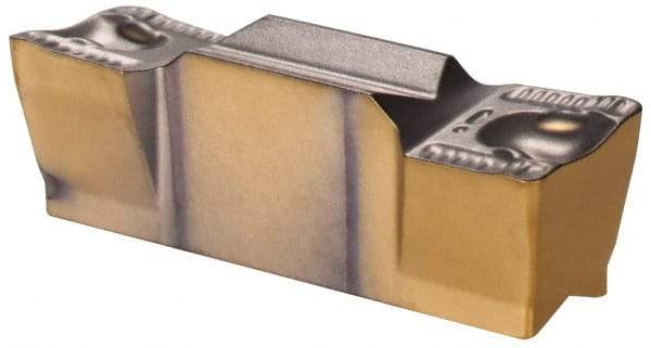 Iscar - 6005GRIP Y Grade IC830, 6mm Cutting Width Carbide Grooving Insert - 3.6mm Max Depth of Cut, Neutral, 0.5mm Corner Radius, TiAlN Finish - Eagle Tool & Supply