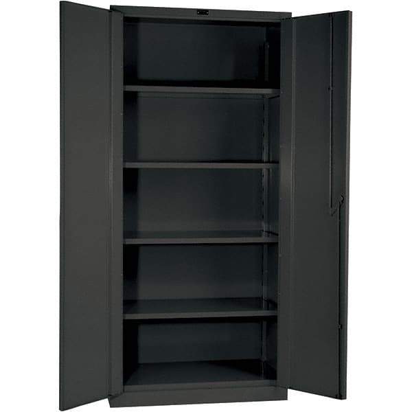 Hallowell - 4 Shelf Locking Storage Cabinet - Steel, 48" Wide x 24" Deep x 78" High, Gray - Eagle Tool & Supply