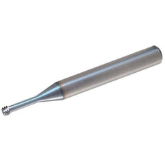 Vargus - #6-32 Thread, 1/4" Shank Diam, TiCN Coating, Solid Carbide Straight Flute Thread Mill - 3 Flutes, 3-15/16" OAL, #6 Min Noml Diameter - Eagle Tool & Supply