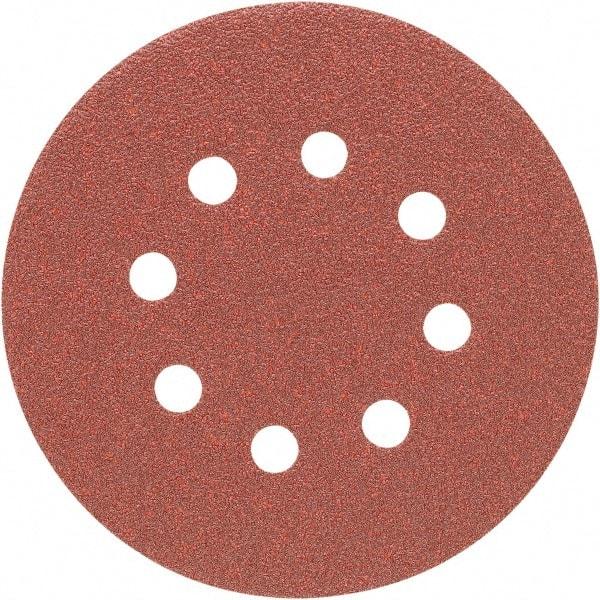 Porter-Cable - 5" Diam, 100 Grit Aluminum Oxide Adhesive PSA Disc - Fine Grade, Tan, C Weighted Backing, Flexible, 13,000 Max RPM - Eagle Tool & Supply