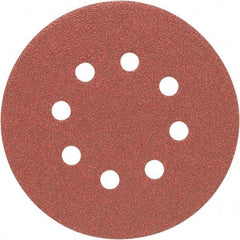 Porter-Cable - 5" Diam, 100 Grit Aluminum Oxide Adhesive PSA Disc - Fine Grade, Tan, C Weighted Backing, Flexible, 13,000 Max RPM - Eagle Tool & Supply