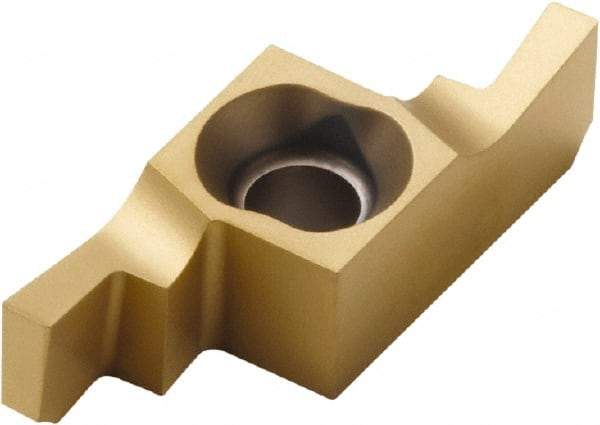 Seco - 1212012NR FD Grade CP500, 1.2mm Cutting Width Carbide Grooving Insert - 2.4mm Max Depth of Cut, Right Hand, 0.1mm Corner Radius, TiAlN/TiN Finish - Eagle Tool & Supply