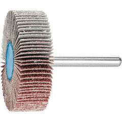 PFERD - 2" Diam x 1/2" Face Width, Aluminum Oxide Coated Mounted Flap Wheel - 1/4" Shank Mount, 60 Grit, 23,000 Max RPM - Eagle Tool & Supply