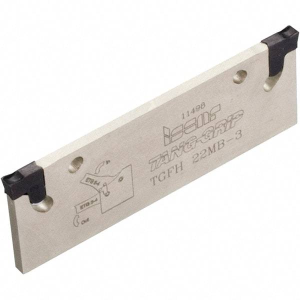 Iscar - 28mm Blade Height, 2.5mm Blade Width, 100mm OAL, Neutral Cut, Single End Indexable Cut-Off Blade - 19mm Max Depth of Cut, TGFH Blade, Tang-Grip Series - Eagle Tool & Supply