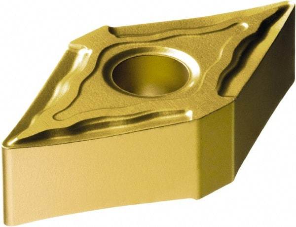 Sandvik Coromant - DNMG441 MF Grade 235 Carbide Turning Insert - TiCN/TiN Finish, 55° Diamond, 1/2" Inscr Circle, 1/4" Thick, 1/64" Corner Radius - Eagle Tool & Supply